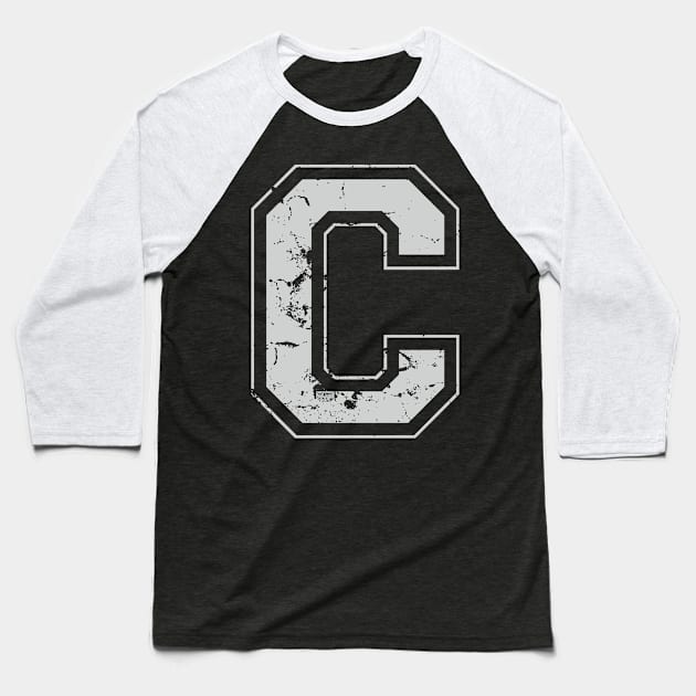 Initial Letter C Gray Jersey Sports Athletic Player Baseball T-Shirt by porcodiseno